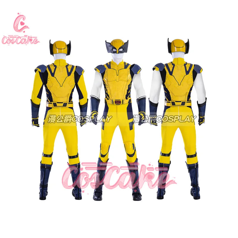 New Movie Deadpool 3 Wolverine Cosplay Costume Jumpsuit Vest Shoulder Armor Gloves Belt For Men Custom Made