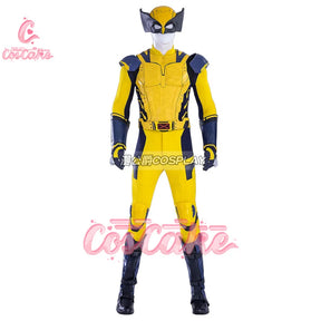 New Movie Deadpool 3 Wolverine Cosplay Costume Jumpsuit Vest Shoulder Armor Gloves Belt For Men Custom Made