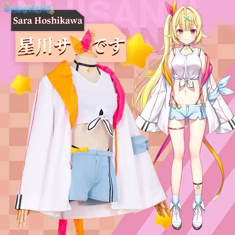 Nijisanji vtuber Hoshikawa Sara initial clothing women cosplay costume cos game anime party uniform Hallowen play role clothes