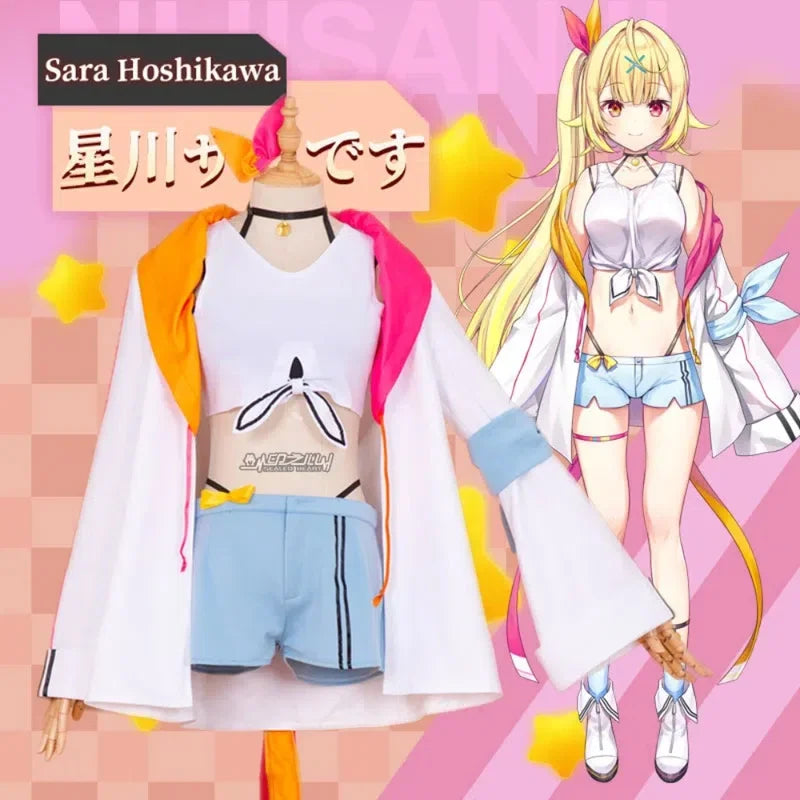 Nijisanji vtuber Hoshikawa Sara initial clothing women cosplay costume cos game anime party uniform Hallowen play role clothes