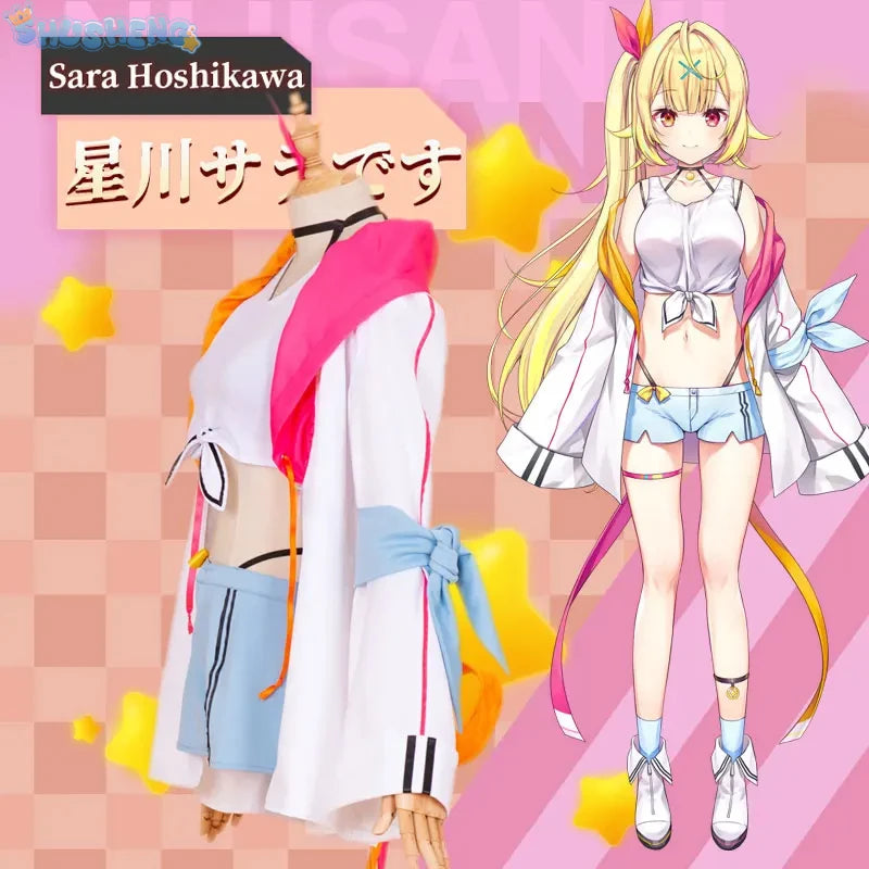 Nijisanji vtuber Hoshikawa Sara initial clothing women cosplay costume cos game anime party uniform Hallowen play role clothes