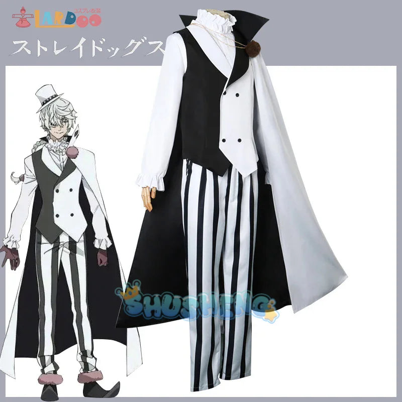 Nikolai Gogol Cosplay Costume Anime Bungo Stray Dogs Season 4   Cloak Uniform Suit Carnival