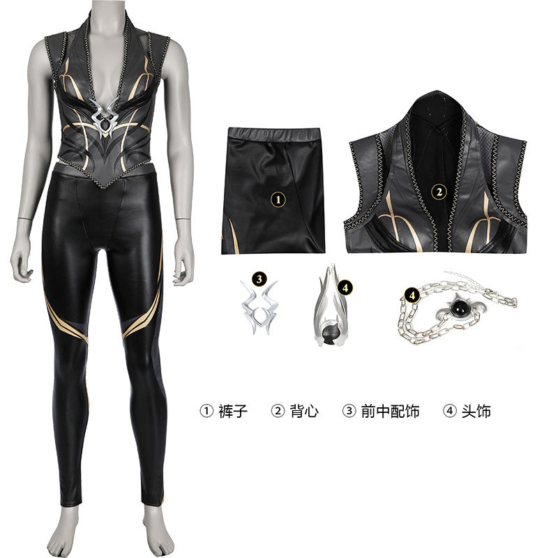 Baldurs Gate 3 Shadowheart Cosplay Fantasia Costume Disguise Adult Women Top Leather Pants Outfit Female Halloween Carnival Suit