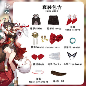 Game Honkai Star Rail Tingyun Cosplay Costume Women Sexy DressEars Tail Headwear Halloween Carnival Clothes