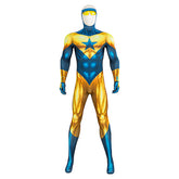 Gold Star Michael Cosplay Costume Jumpsuit Headgear Glasses Outfit Superhero Bodysuit Booster Halloween Costumes Man Zentai Suit