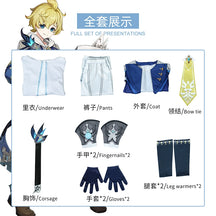 Genshin Impact Mika Game Cosplay Costumes Mika Schmidt Cosplay Uniforms Clothes Suits Blue Outfits Coats Jackets Halloween Party