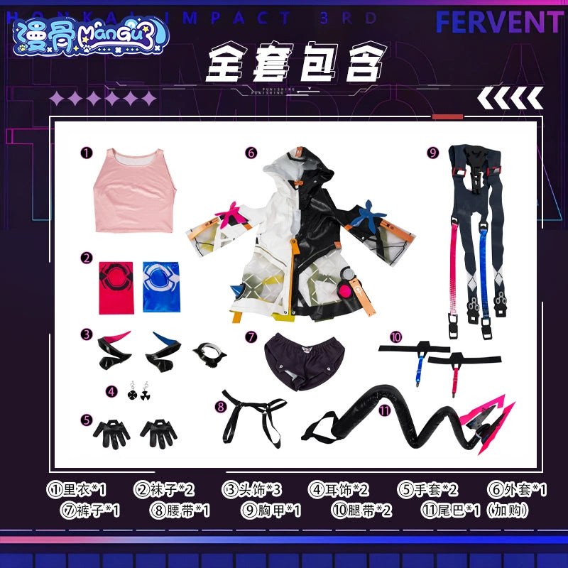 Honkai Impact 3 Delta Cosplay Costume Game Delta Fervent Tempo Dress Halloween Costumes Female