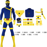 Superhero X MEM 97 Cyclops Cosplay Jumpsuit and Mask Scott Summers Costume Set Bodysuits Halloween Party Roleplay Zentai Suit