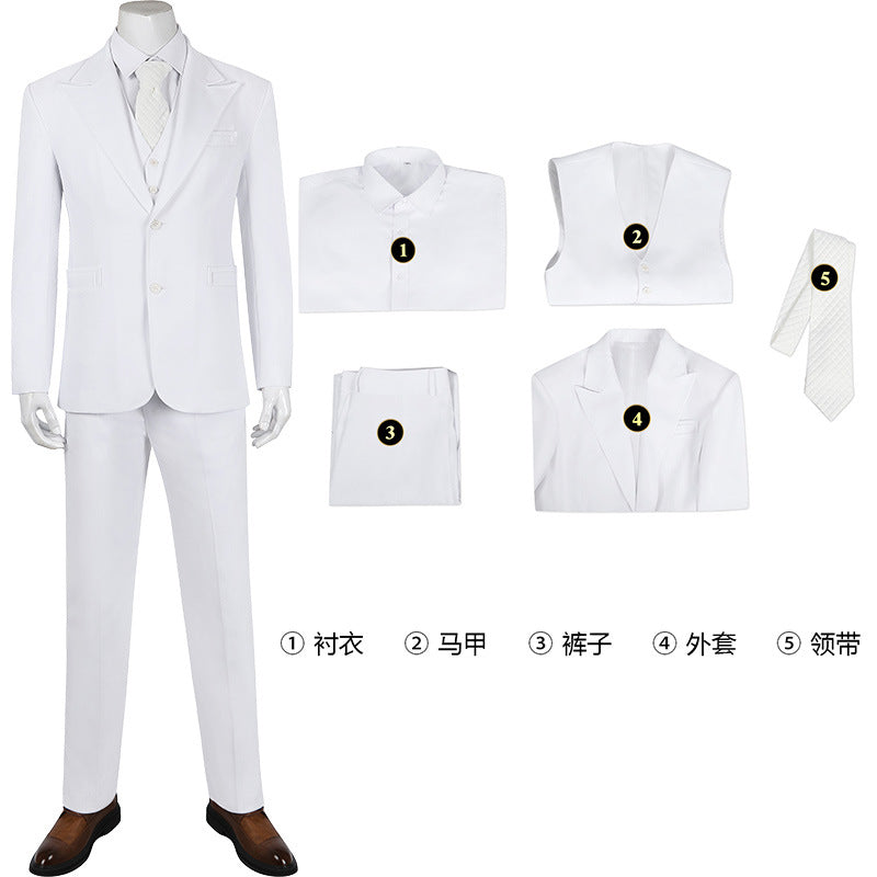 Joker Cosplay Costume Clown Clothes Arthur Fleck White Suit Halloween The Joker Jacket Uniform