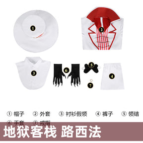 Anime Hazbin Cosplay Hotel Alastor Cosplay Costume Red Uniform Radio Demon Role Play Halloween Carnival Party Outfit