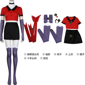 Anime Charlie Morningstar Vaggie Cosplay Hazbin Cos Hotel Fantasia Costume Disguise Adult Women Uniform dress Halloween Suit