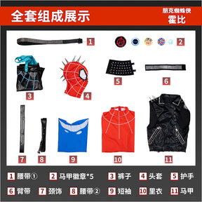 Spider Punk Men Cosplay Costume Hobie Brown Across The Spider-verse Superhero Jumpsuit Halloween Comic-con Props Bodysuit Gifts