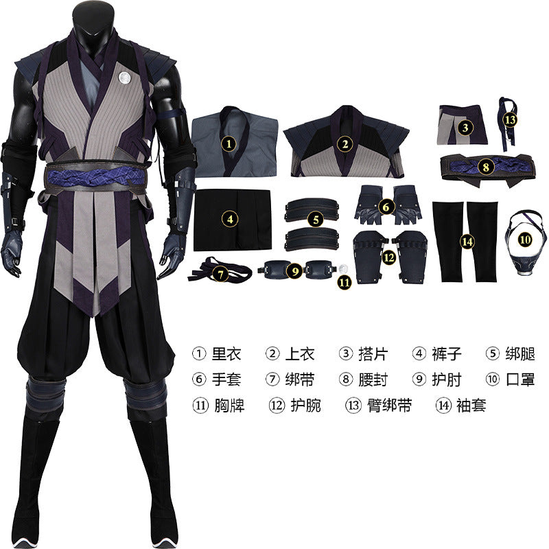 Mortal Kombat 1 Smoke Cosplay Costume Fighting Uniform With Mask Full Set Adult Men Smoke Costume Suit Custom Made