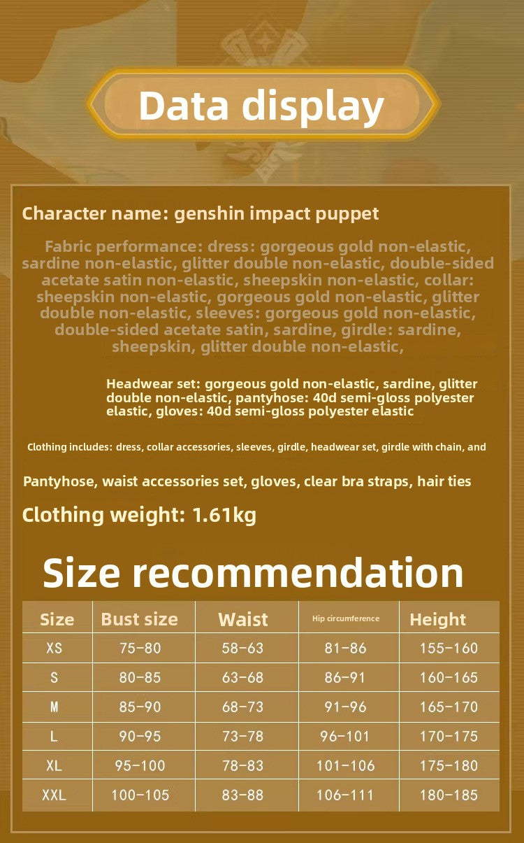 Game Cosplay Series: Genshin Impact Sandrone (Marionette) Cosplay High quality Costume full set XS-XXL Shushengcos