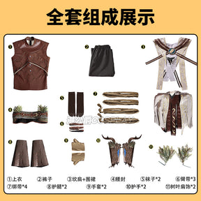 Halsin Cosplay Costume BG3 Halsin Battle Suit With Shoes Custom Made Male Halloween Carnival Party Outfit