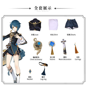 Xingqiu Cosplay Costume Genshin Impact Adult Carnival Uniform Anime Halloween Party Costumes Women Game