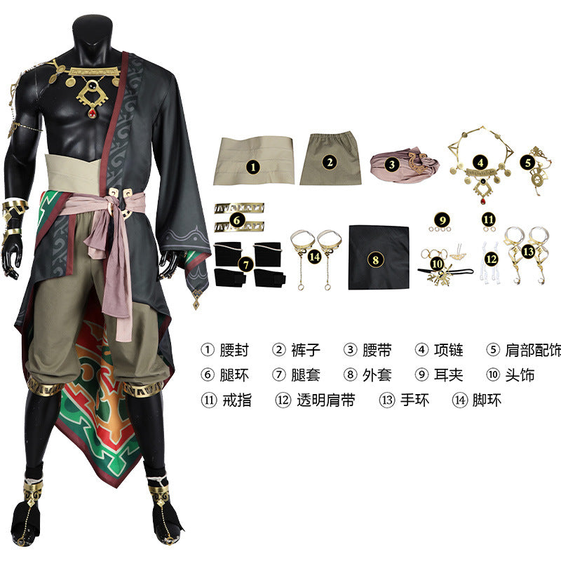 New Game Ganondorf Tears of the Kingdom Cosplay Costume Character Uniform Halloween Carnival Costume Complete Set Men Suit