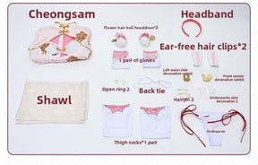 Game Cosplay Series: Azur Lane Laffey Cosplay OC cheongsam sexy Costume Full Set with Rabbit Ears Props Shushengcos