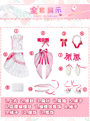 Mikuu SNOW Strawberry MIKU Cosplay Costume Wig Anime Women Lovely Lolita Dress Game 15th Anniversary Halloween Party Dress