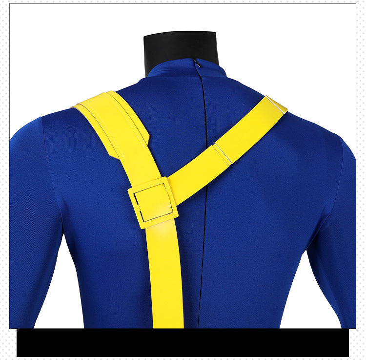 Superhero X MEM 97 Cyclops Cosplay Jumpsuit and Mask Scott Summers Costume Set Bodysuits Halloween Party Roleplay Zentai Suit