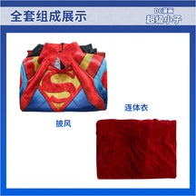 Super Boy Conner Cosplay Kent Costume Jumpsuit Cape Set Superhero Adult Men's Halloween Party Suit Comics Character Costume