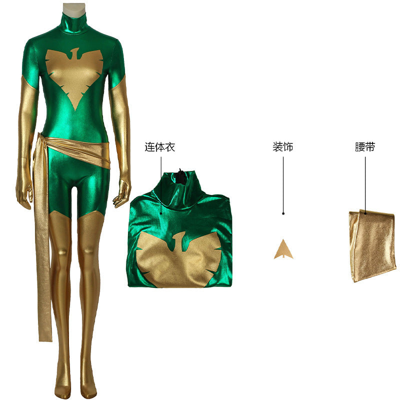 X-men Jean Grey Phoenix Superhero Costume Female/Women/Girls Spandex Zentai Halloween Cosplay Bodysuit