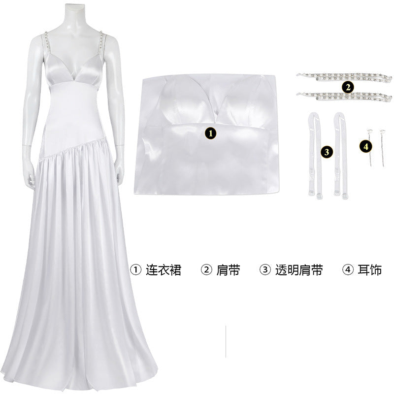 Joker: Folie à Deux Harry Quinn Cosplay Costume Slip Dress Halloween White Skirt Sexy