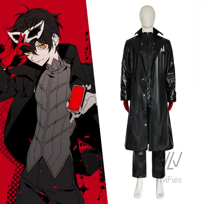 Persona 5 Kurusu Akira cosplay costume new leather jacket uniform Halloween carnival men play outfit party prop custom made