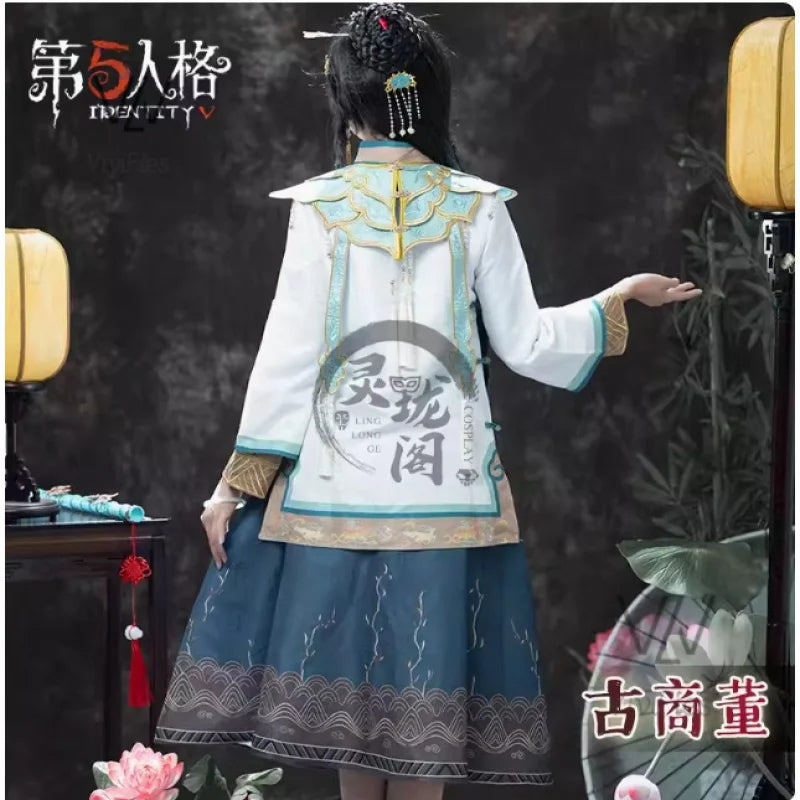 Qi Shiyi Cosplay Game Identity V Antique dealer Chinese style cheongsam accessory set for carnival Halloween costume in stock