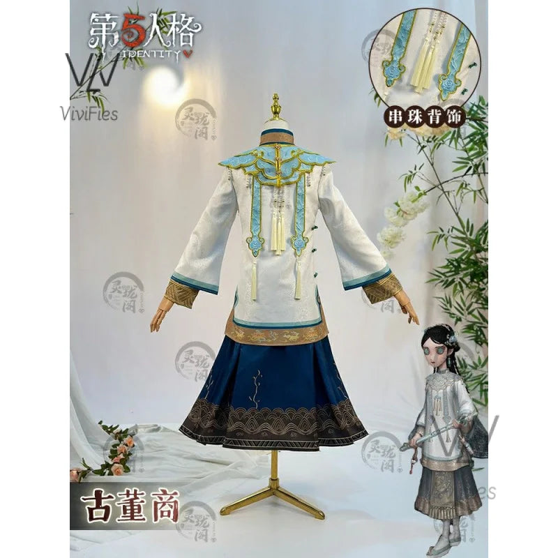 Qi Shiyi Cosplay Game Identity V Antique dealer Chinese style cheongsam accessory set for carnival Halloween costume in stock