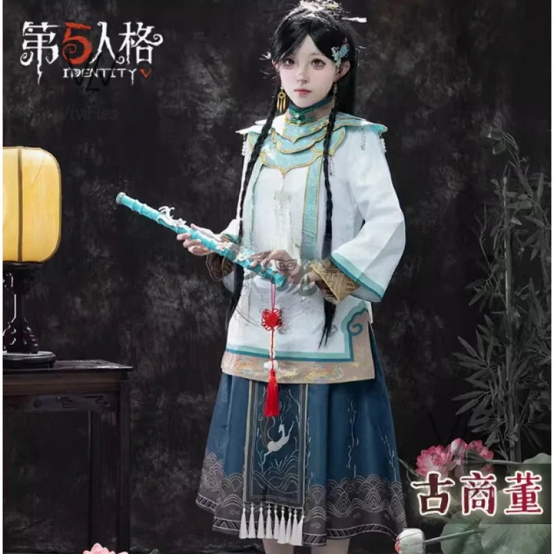 Qi Shiyi Cosplay Game Identity V Antique dealer Chinese style cheongsam accessory set for carnival Halloween costume in stock