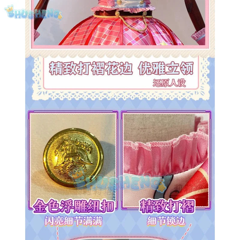 Anime Aikatsu! Cosplay Hoshimiya Ichigo Cosplay Costume Lolite Dress  Wig Women Hallowen Party Girls increase size S-XXL