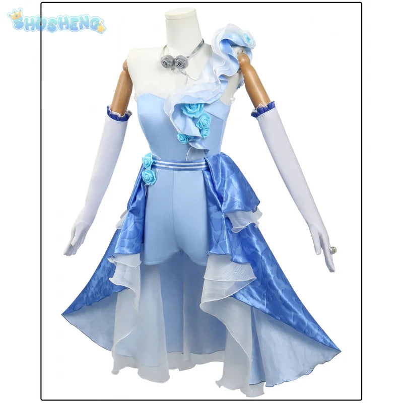 Identity V Demi Bourbon Barmaid Rose Cosplay Costume Role Play Comic With Dress Hallowmas Party Wigs Animation Prop