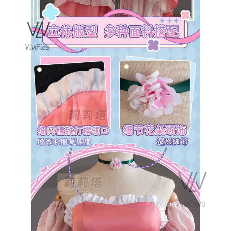 IN STOCK Anime Little Goddes Kamichama Karin Hanazono Karin Gorgeous Elegant Dress Pink Uniform Cosplay Costume Halloween Outfit