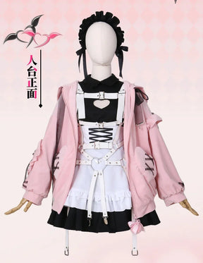 Yumber vtuber makaino ririmu cosplay costumes women cute party suit pink coat dress Halloween carnival uniform custom made