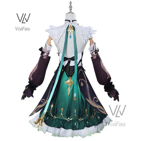 Emilie Cosplay Game Genshin impact Emilie Cosplay Costume Dress Hat Wig Fountaine Flavorist Anime Role Play Carnival Party Suits