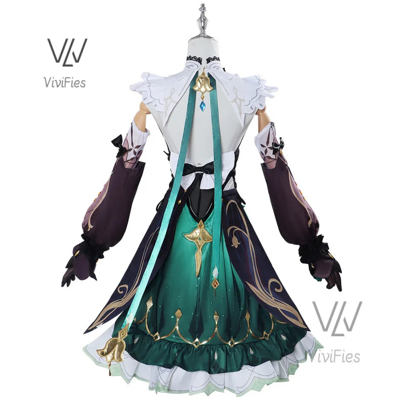 Emilie Cosplay Game Genshin impact Emilie Cosplay Costume Dress Hat Wig Fountaine Flavorist Anime Role Play Carnival Party Suits