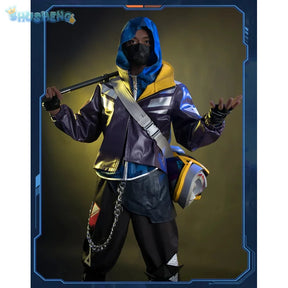 Anime Game LOL True Damage Ekko Fashion Uniform Cosplay Costume Halloween Carnival Party Outfit Casual Clothing Men