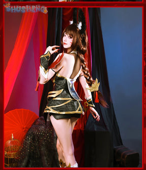 Game LOL Ahri Battle Suit Gorgeous Lovely Uniform Cosplay Costume Halloween Carnival Party Role Play Outfit Women S-XXL