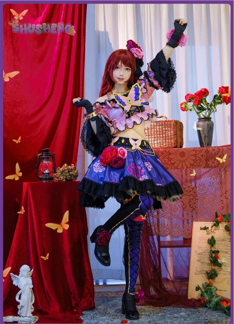 Aikatsu! Series Shibuki ran Rose set cosplay costume cos game anime party uniform Hallowen play role clothes clothing