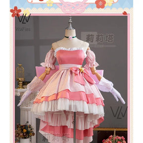 IN STOCK Anime Little Goddes Kamichama Karin Hanazono Karin Gorgeous Elegant Dress Pink Uniform Cosplay Costume Halloween Outfit