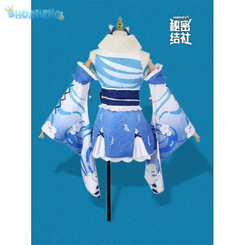 Anime Vtuber Hololive Gawr Gura New Year Kimono Game Suit Lovely Uniform Cosplay Costume Halloween Party Outfit Women