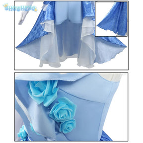 Shusheng-N Identity V Demi Bourbon Barmaid Rose Cosplay Costume Role Play Comic With Dress Hallowmas Party Wigs Animation Prop