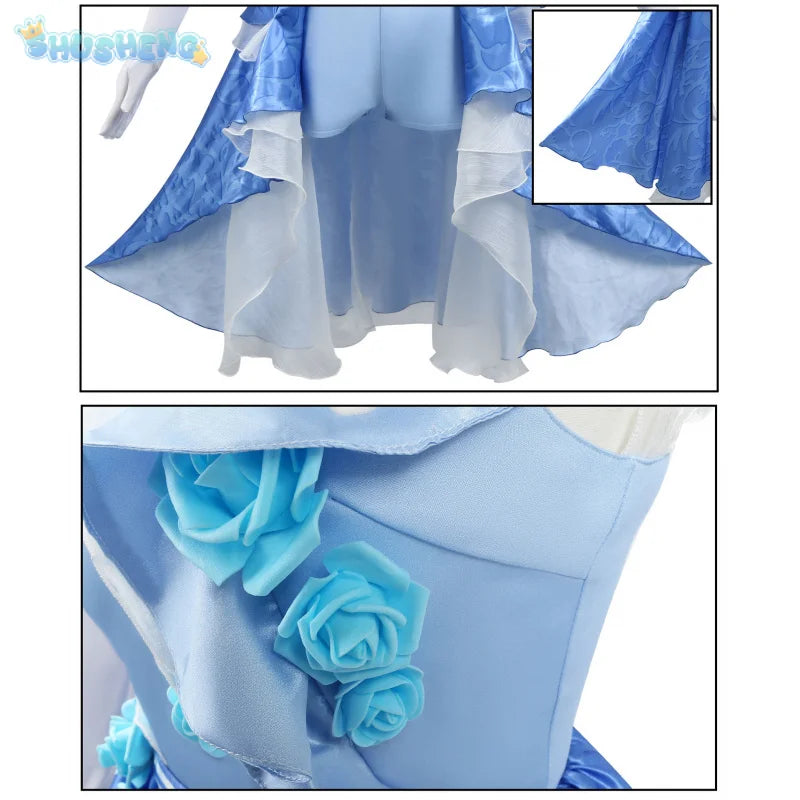 Shusheng-N Identity V Demi Bourbon Barmaid Rose Cosplay Costume Role Play Comic With Dress Hallowmas Party Wigs Animation Prop