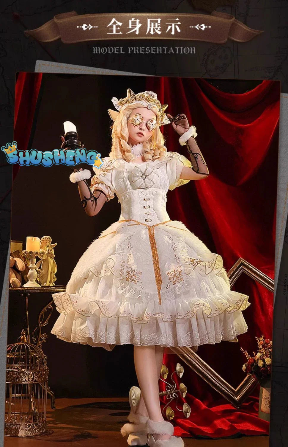 Shusheng-SSR Game Identity V girl Cosplay Costume Princess Lolita  Dress Princess Lolita girl Uniforms Clothes Halloween Carnival Party Suit