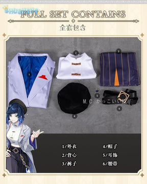 Ningguang Yelan clothing cosplay Genshin impact wig Baotou ear accessories waist Halloween male and woman uniform