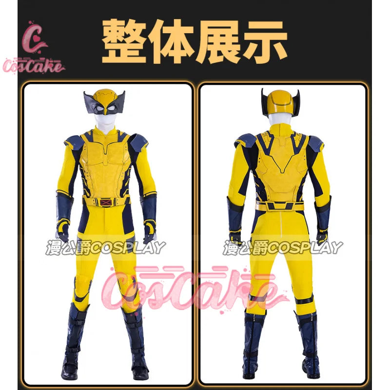 New Movie Deadpool 3 Wolverine Cosplay Costume Jumpsuit Vest Shoulder Armor Gloves Belt For Men Custom Made