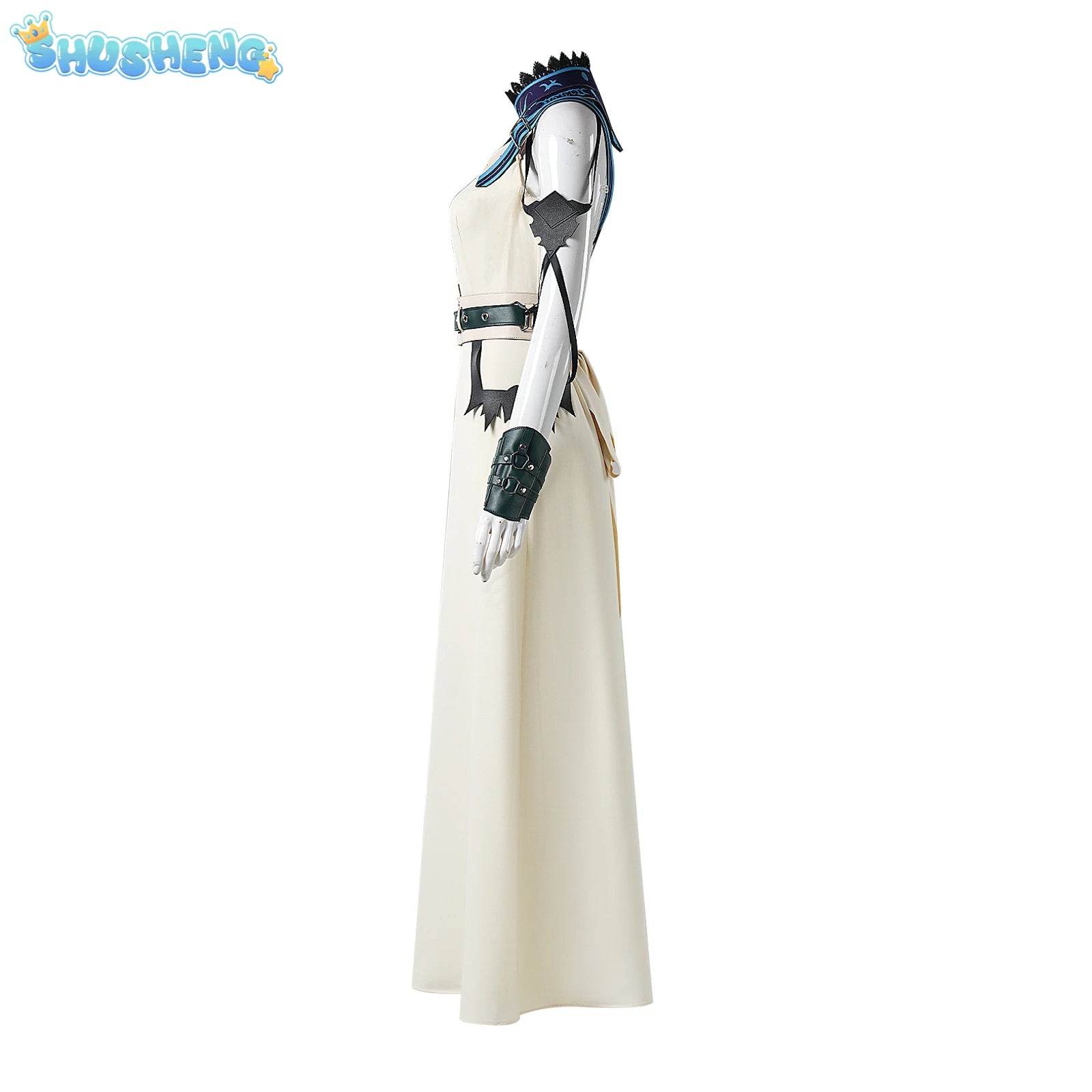 FF7 VII Cosplay Costume Aerith Gainsborough Kingdee Amusement Park  Dress Outfits Women Halloween Party Clothes For  S-XXXL