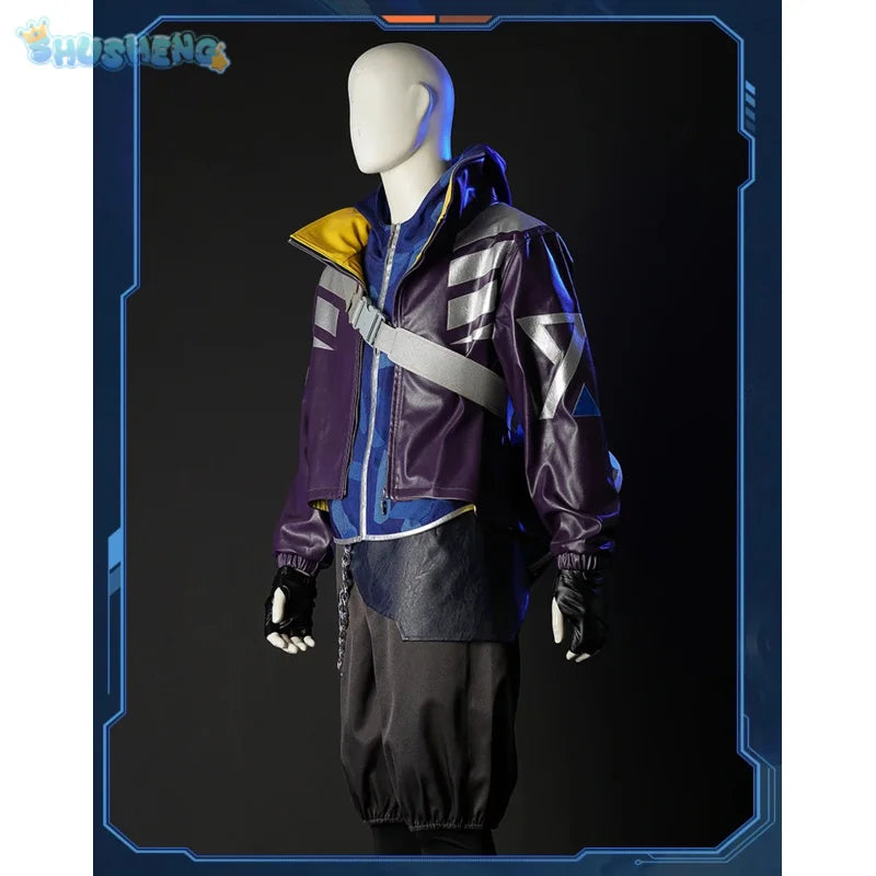 Anime Game LOL True Damage Ekko Fashion Uniform Cosplay Costume Halloween Carnival Party Outfit Casual Clothing Men