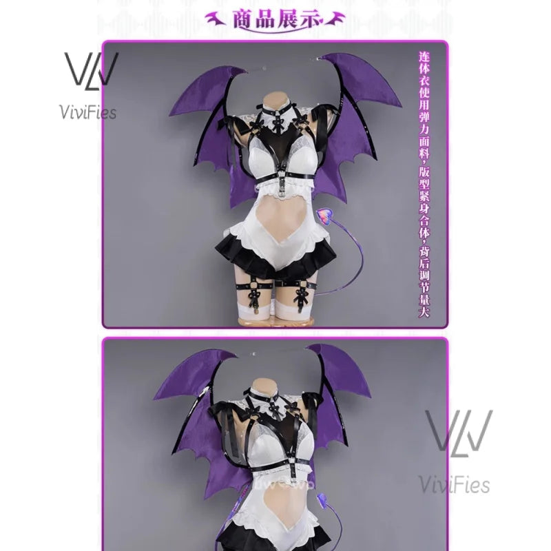 Genshin Impact New Skin Keqing Cosplay Costume Uniform Wig Anime Sexy suspension jumpsuit with small wings Halloween party outfi